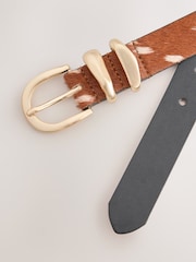 Deer Print Regular Leather Hair On Belt - Image 5 of 6