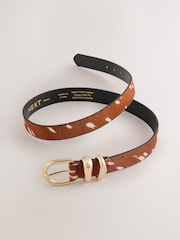 Deer Print Regular Leather Hair On Belt - Image 6 of 6