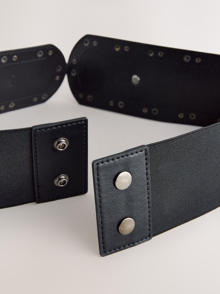 Black Wide Studded Corset Belt - Image 7 of 7 Black Wide Studded Corset Belt - Image 7 of 7