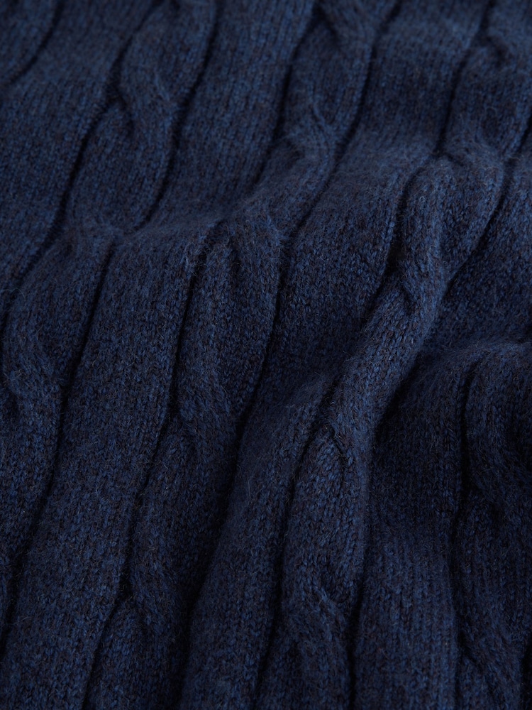 Blue Cable Knit Crew Neck Jumper - Image 7 of 7