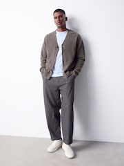 Neutral Relaxed Fit Cosy Cardigan With Wool - Image 2 of 5