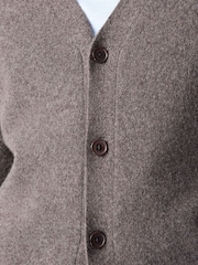 Neutral Relaxed Fit Cosy Cardigan With Wool - Image 5 of 5