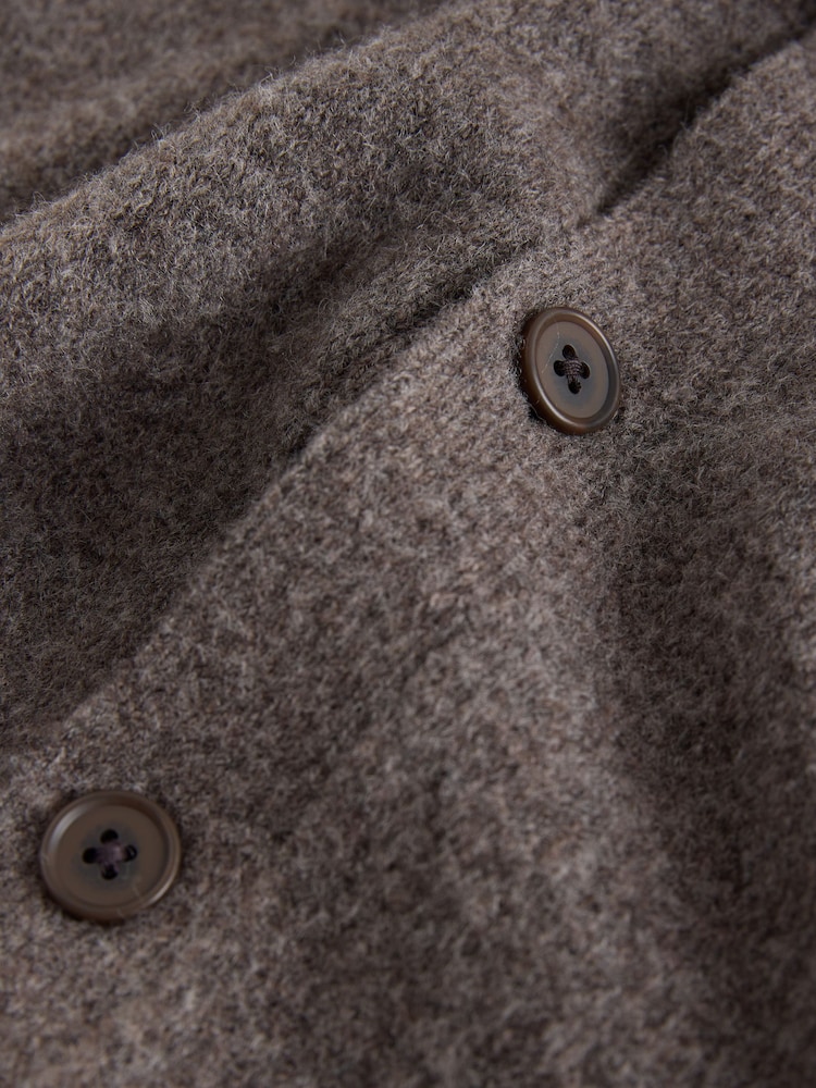 Neutral Relaxed Fit Cosy Cardigan With Wool - Image 8 of 8