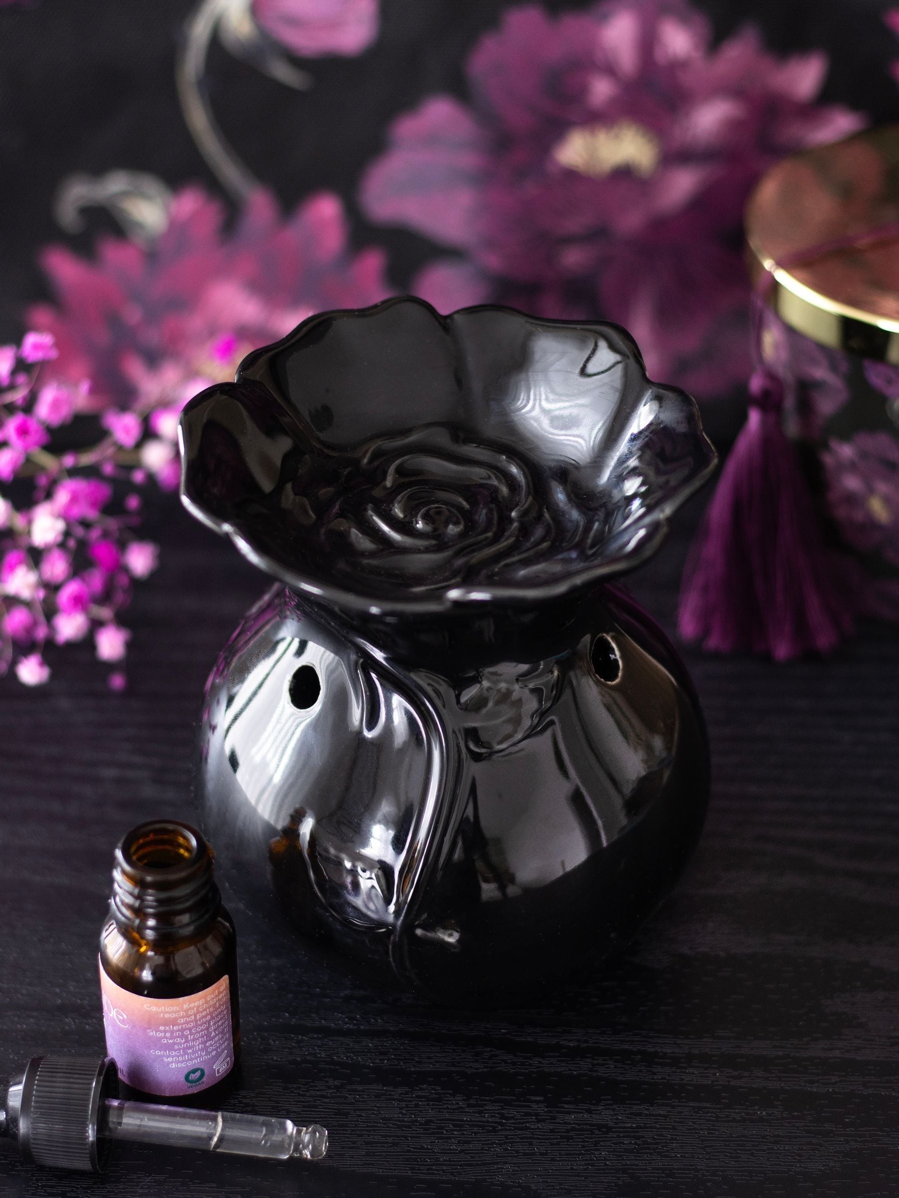 Black Rose Oil Burner - Image 5