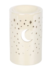 Something Different White Iridescent Moon Pillar Oil Burner and Wax Warmer - Image 2 of 5