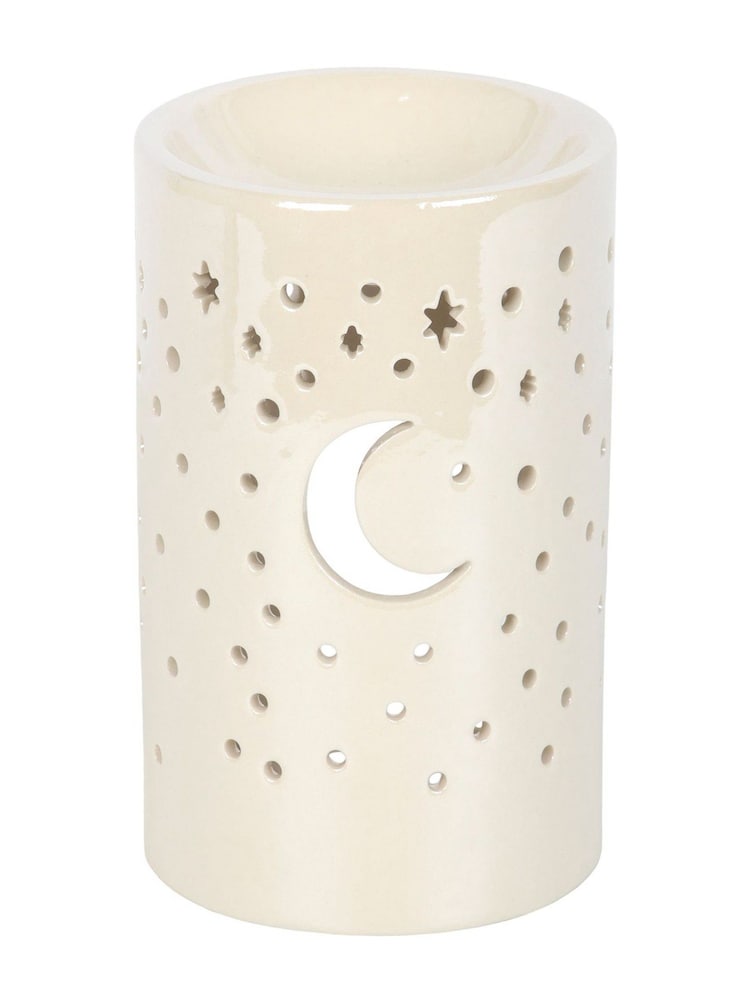 Something Different White Iridescent Moon Pillar Oil Burner and Wax Warmer - Image 2 of 5