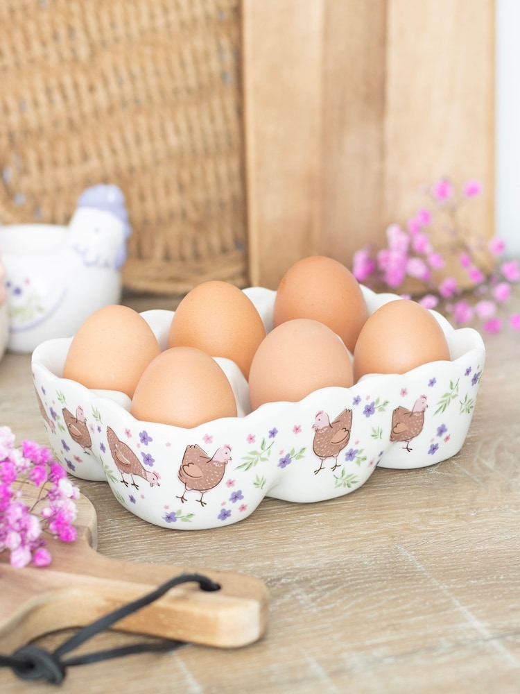 Something Different Hen Print Ceramic Egg Holder - Εικόνα 1 του 4