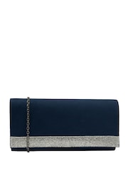 Lotus Blue Clutch Bag with Chain - Image 1 of 4