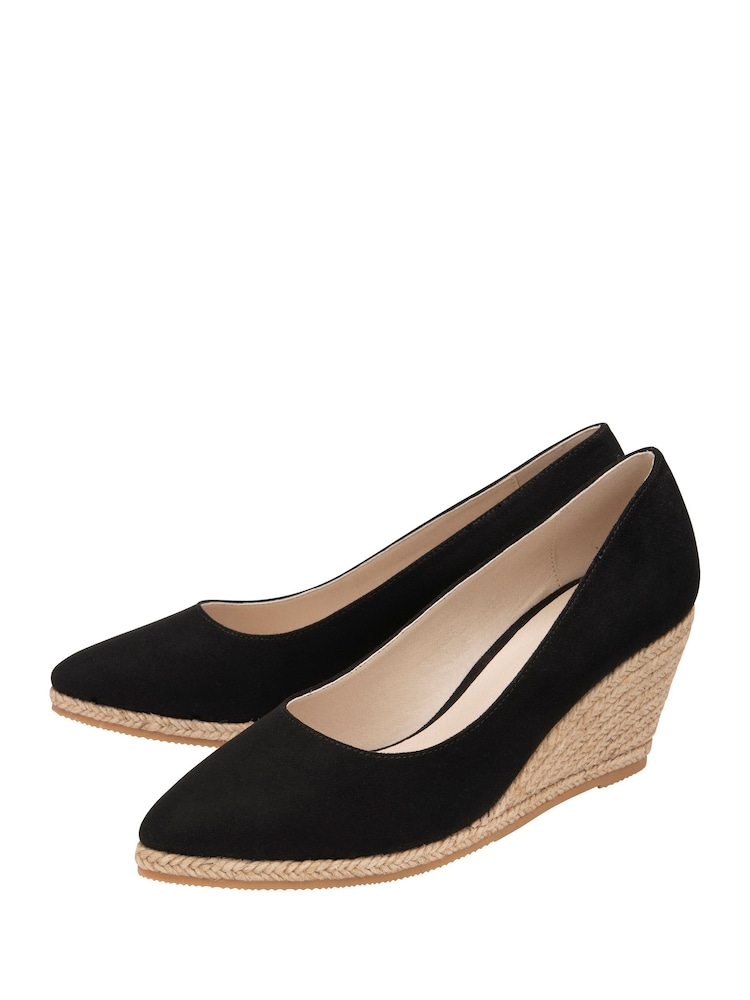 Lotus Black Wedge Slip-On Shoes - Image 2 of 4 Lotus Black Wedge Slip-On Shoes - Image 2 of 4