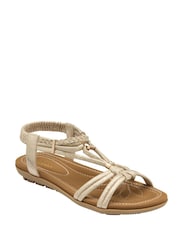 Lotus Gold Flat Slingback Sandals - Image 1 of 3