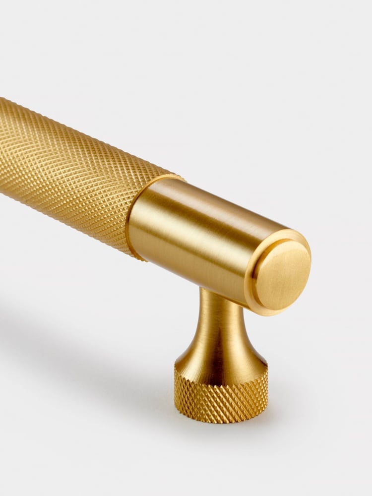 Pushka Home Gold Knurled Cabinet Bar Handle - Image 2 of 4 Pushka Home Gold Knurled Cabinet Bar Handle - Image 2 of 4