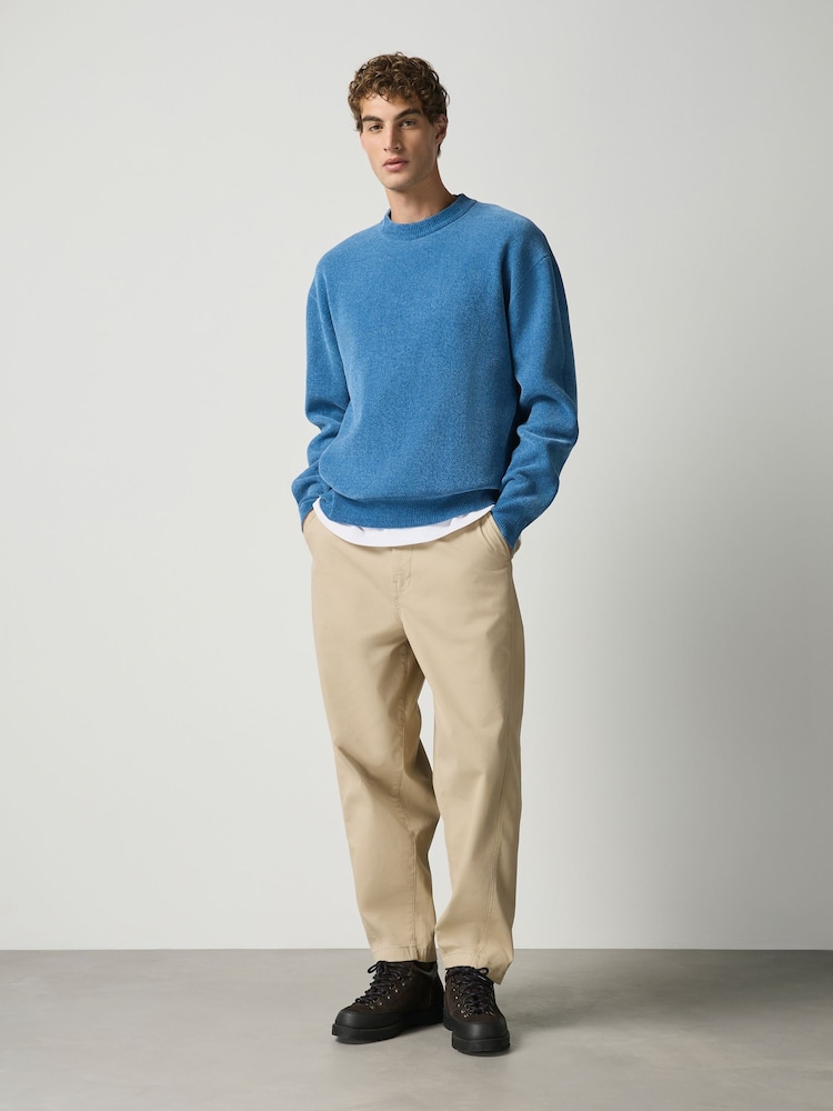 Blue Chenille Crew Neck Jumper - Image 2 of 7
