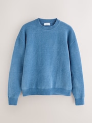 Blue Chenille Crew Neck Jumper - Image 5 of 7