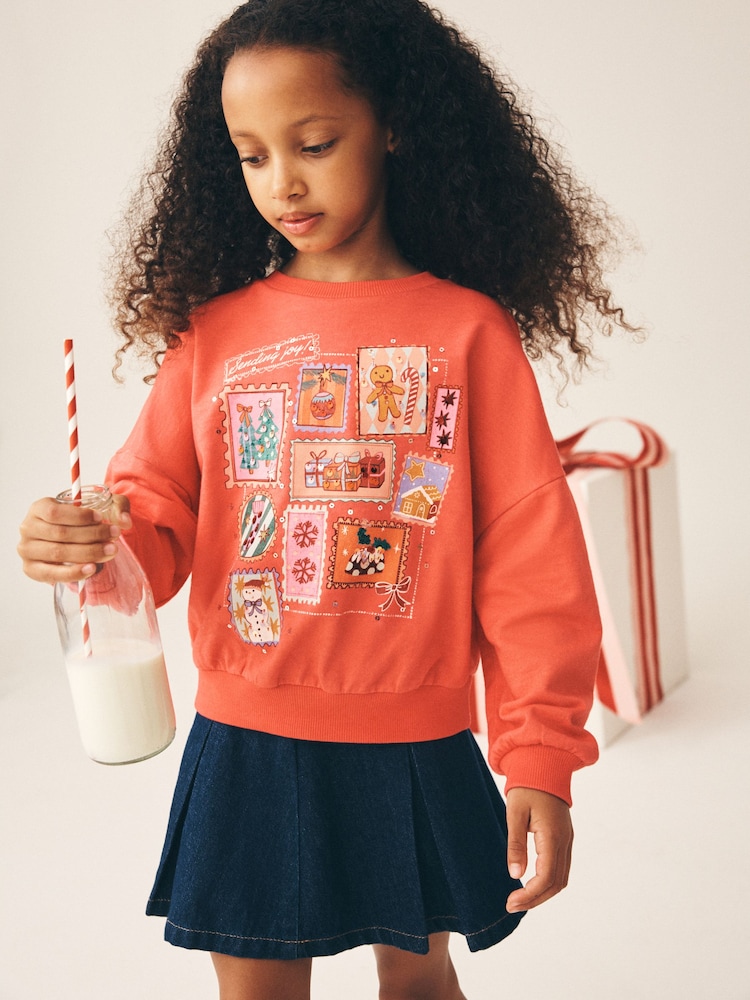 Red Sequin Christmas Gingerbread - Dukserica dugih rukava (3-16god) - Slika 1 od 4