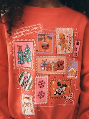 Red Sequin Christmas Gingerbread - Dukserica dugih rukava (3-16god) - Slika 4 od 4
