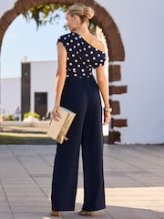 Sosandar Blue Fluid Wide Leg Trousers - Image 3 of 3