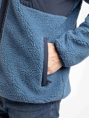 Weird Fish Blue Fletcher Full Zip Borg Fleece - Image 5 of 7