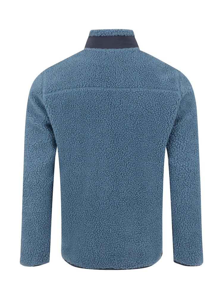 Weird Fish Blue Fletcher Full Zip Borg Fleece - Image 7 of 7