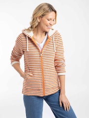 Weird Fish Orange Fisher Full Zip Stripe Macaroni Hoodie - Image 5 of 7