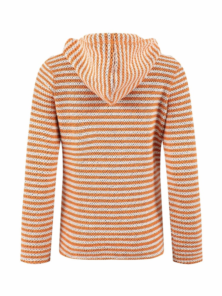 Weird Fish Orange Fisher Full Zip Stripe Macaroni Hoodie - Image 7 of 7 Weird Fish Orange Fisher Full Zip Stripe Macaroni Hoodie - Image 7 of 7