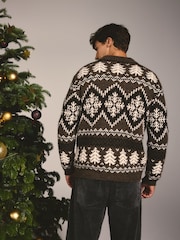 Brown Fairisle Matching Family Christmas Jumper - Image 8 of 12
