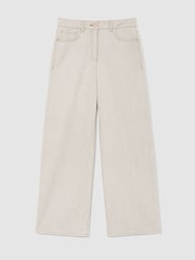 Reiss Cream Febe Wide-Leg Jeans with Hemp - Image 2 of 8