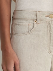 Reiss Cream Febe Wide-Leg Jeans with Hemp - Image 3 of 8