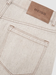 Reiss Cream Febe Wide-Leg Jeans with Hemp - Image 8 of 8