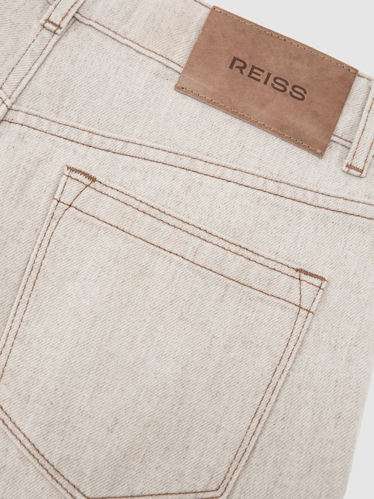Reiss Cream Febe Wide-Leg Jeans with Hemp - Image 8 of 8