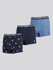 U.S. Polo Assn. Blue Mens Mixed Boxer Shorts 3 Pack - Image 7 of 11