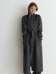 Ածխագույն մոխրագույն - Reiss Marlowe Wool-Blend Double-Breasted Blind-Seam Coat - Պատկեր 10 12-ից