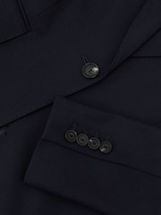 Reiss Navy Solene Wool-Blend Tailored Waistcoat - Image 6 of 6