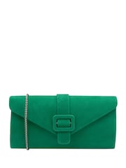 Lotus Green Clutch Bag with Chain - Image 1 of 4