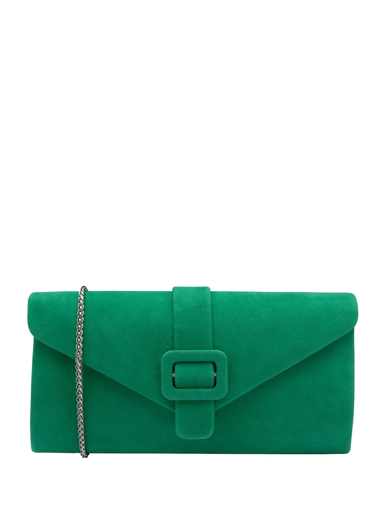 Lotus Green Clutch Bag with Chain - Image 1 of 4