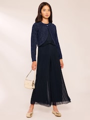 Lipsy Navy Blue Fluffy Occasion Bolero (5-16yrs) - Image 2 of 4