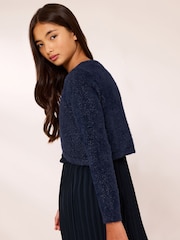 Lipsy Navy Blue Fluffy Occasion Bolero (5-16yrs) - Image 4 of 4