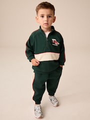 Green/White Half Zip Top and Joggers Set (3mths-7yrs) - Image 1 of 4