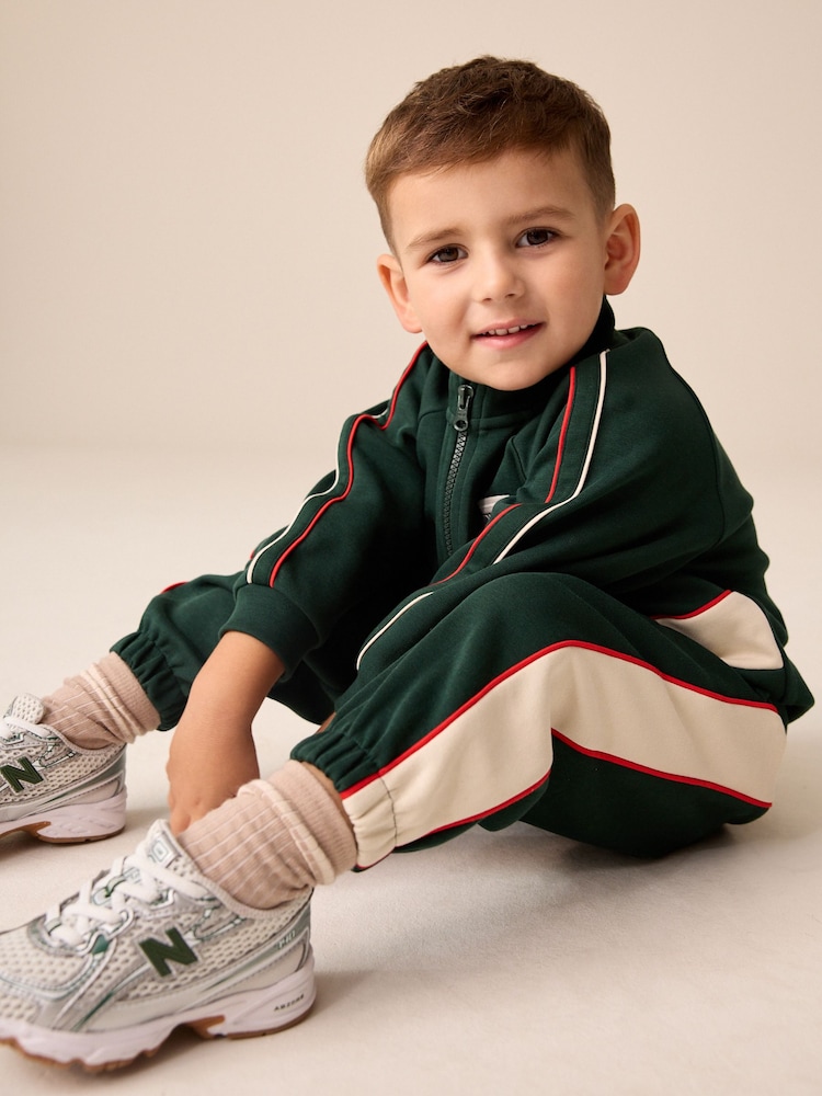 Green/White Half Zip Top and Joggers Set (3mths-7yrs) - Image 4 of 4