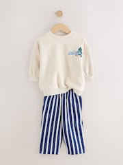 Blue Crew Neck Joggers Set (3mths-7yrs) - Image 2 of 5