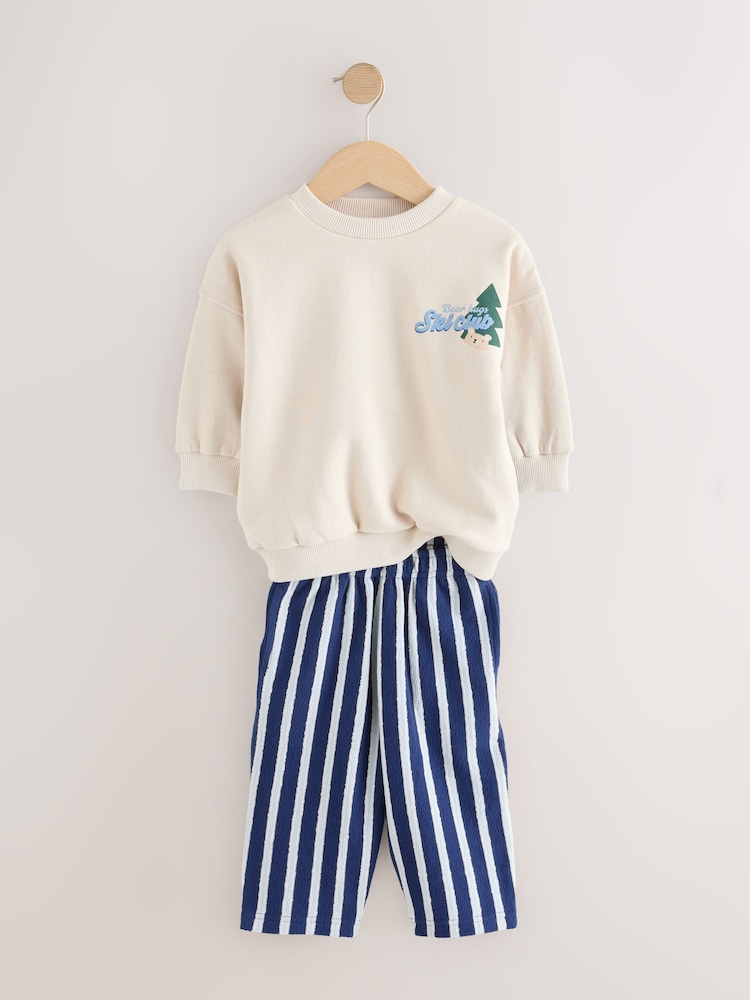 Blue Crew Neck Joggers Set (3mths-7yrs) - Image 2 of 5 Blue Crew Neck Joggers Set (3mths-7yrs) - Image 2 of 5
