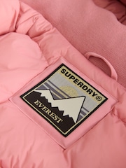 Superdry Rose Pink Everest Padded Bomber Coat - Image 13 of 16