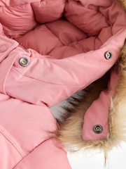 Superdry Rose Pink Everest Padded Bomber Coat - Image 16 of 16