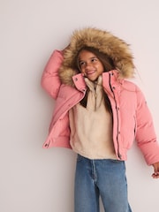Superdry Rose Pink Everest Padded Bomber Coat - Image 4 of 16