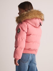 Superdry Rose Pink Everest Padded Bomber Coat - Image 6 of 16