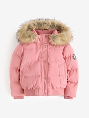 Superdry Rose Pink Everest Padded Bomber Coat - Image 7 of 16
