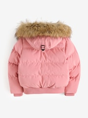 Superdry Rose Pink Everest Padded Bomber Coat - Image 9 of 16