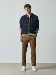Tan Brown Slim Fit Cotton Rich Stretch Chinos - Image 1 of 10
