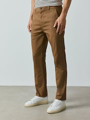 Tan Brown Slim Fit Cotton Rich Stretch Chinos - Image 3 of 10