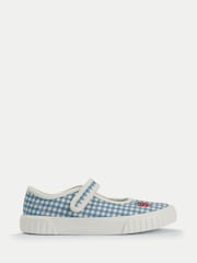 Bleu - Start-Rite Mary Jane Rip Tape Washable Kids Canvas Shoes - Image 1 de 7
