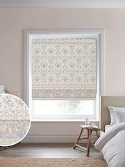 Laura Ashley Dusty Pink Semington Border Made to Measure Roman Blind - Image 1 of 6
